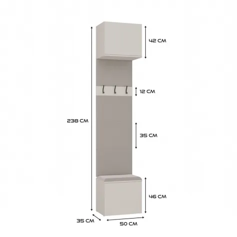 Garderoba Wieszak HAGA 1W KASZMIR BEŻ-11