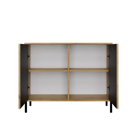 Komoda KAMARO 2D SLIM DĄB ARTISAN Lamele Front Ryflowany-8