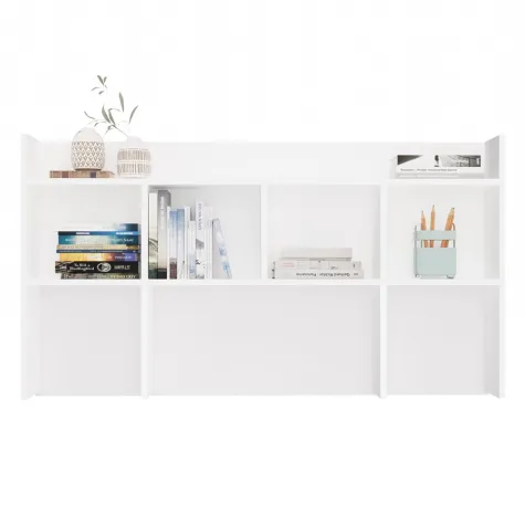 Nadstawka do Biurka 130 cm BIAŁA Regał Na Książki Dokumenty-4