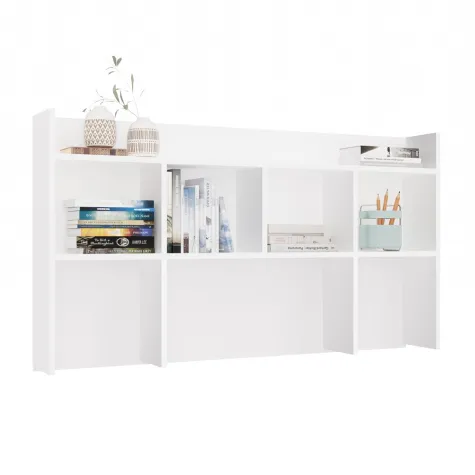 Nadstawka do Biurka 130 cm BIAŁA Regał Na Książki Dokumenty-6