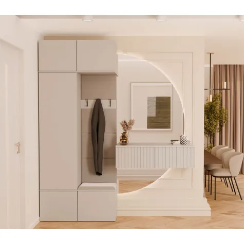 Garderoba Szafa + Wieszak HAGA II 1Sz1W KASZMIR BEŻ-12