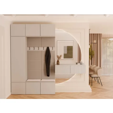 Garderoba HAGA III 1Sz2W KASZMIR BEŻ Szafa + 2x Wieszak-3