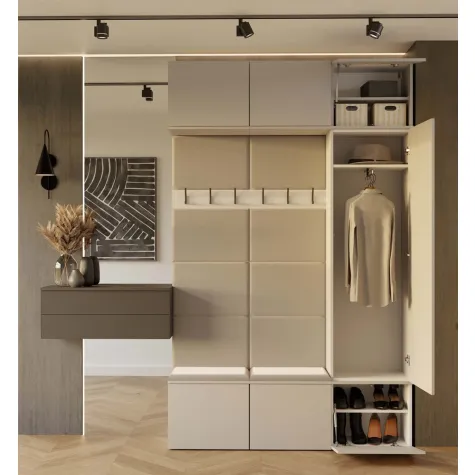 Garderoba HAGA III 1Sz2W KASZMIR BEŻ Szafa + 2x Wieszak-4