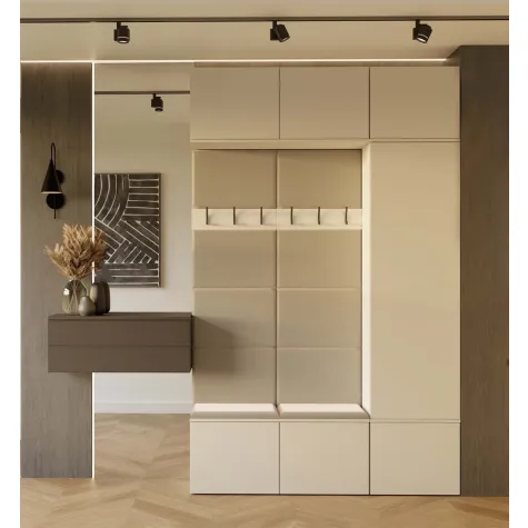 Garderoba HAGA III 1Sz2W KASZMIR BEŻ Szafa + 2x Wieszak-9