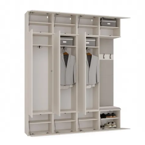 Garderoba HAGA IV 3Sz1W KASZMIR BEŻ 3x Szafa + Wieszak-2