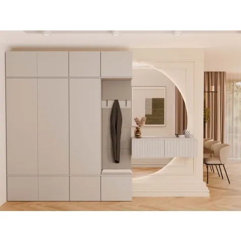 Garderoba HAGA IV 3Sz1W KASZMIR BEŻ 3x Szafa + Wieszak-3