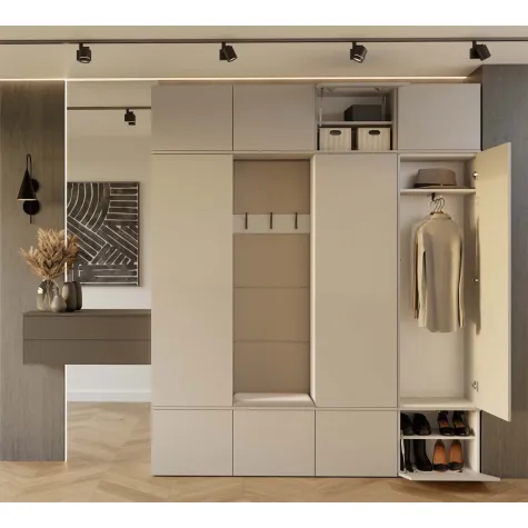 Garderoba HAGA IV 3Sz1W KASZMIR BEŻ 3x Szafa + Wieszak-4