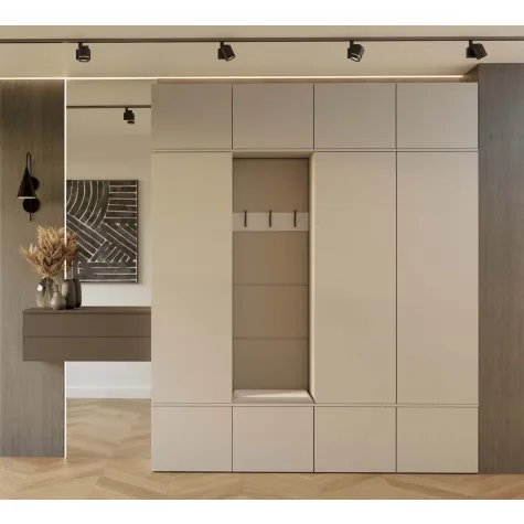 Garderoba HAGA IV 3Sz1W KASZMIR BEŻ 3x Szafa + Wieszak-10