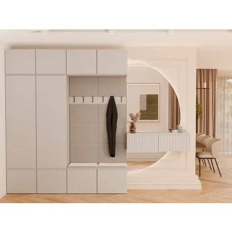 Garderoba HAGA IV 2Sz2W KASZMIR BEŻ 2x Szafa + 2x Wieszak-3