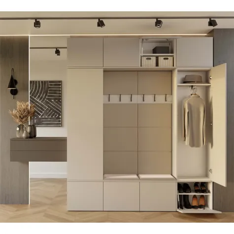 Garderoba HAGA IV 2Sz2W KASZMIR BEŻ 2x Szafa + 2x Wieszak-4