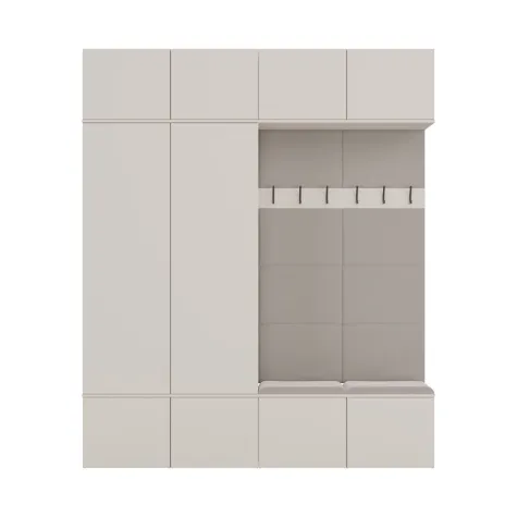 Garderoba HAGA IV 2Sz2W KASZMIR BEŻ 2x Szafa + 2x Wieszak-9