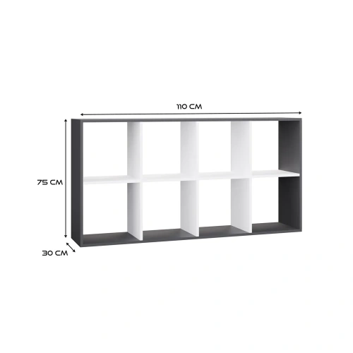 Regał Malax 2X4 ANTRACYT BIAŁY-5