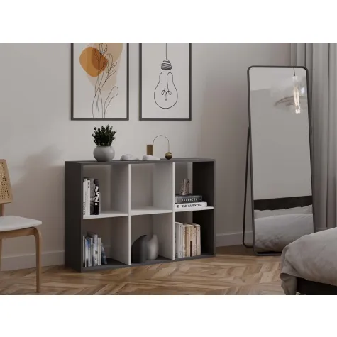 Regał Malax 2X3 ANTRACYT BIAŁY-3