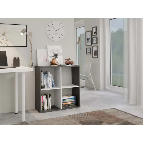 Regał Malax 2x2 ANTRACYT BIAŁY-5