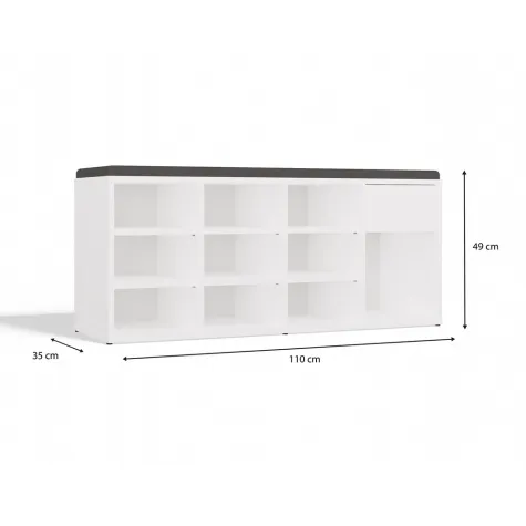 Szafka Na Obuwie Buty Otwarta TALLIN BIAŁY Do Przedpokoju-7