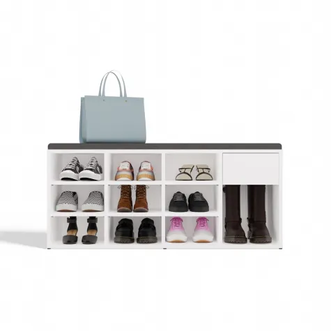Szafka Na Obuwie Buty Otwarta TALLIN BIAŁY Do Przedpokoju-11