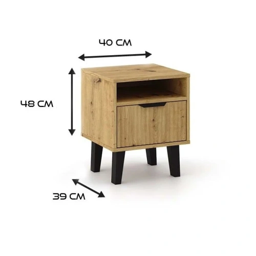 Szafka nocna Scandi 1S SLIM DĄB ARTISAN-3