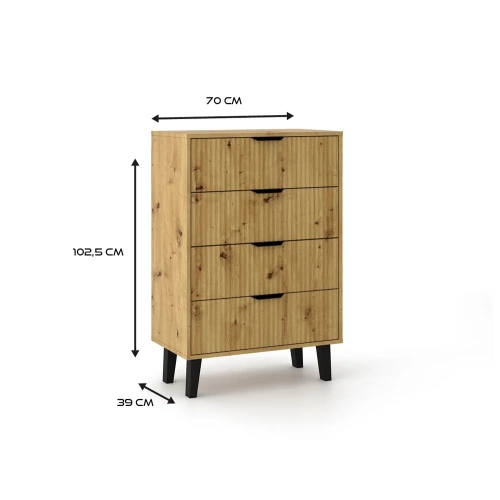 Komoda Scandi 4S SLIM DĄB ARTISAN-3