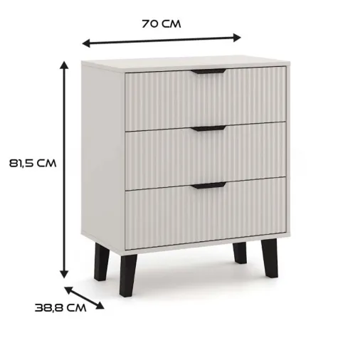 Komoda Scandi 3S SLIM KASZMIR BEŻ-4