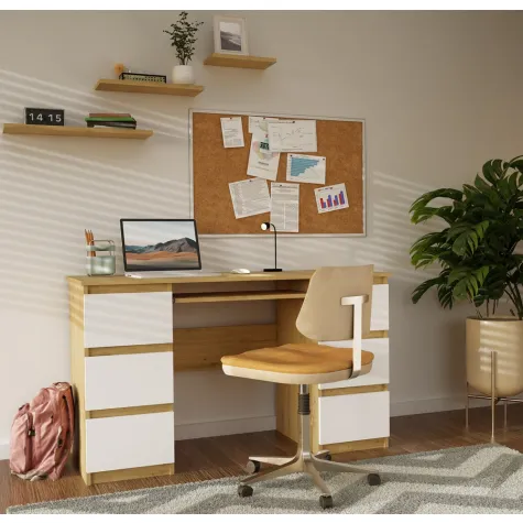 Biurko Kuba KUBA DĄB ARTISAN BIEL-4