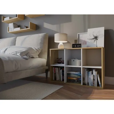 Regał Malax MINI 2X3 DĄB ARTISAN BIEL-2