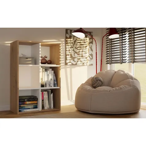 Regał Malax MINI 2X3 DĄB ARTISAN BIEL-3