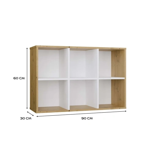Regał Malax MINI 2X3 DĄB ARTISAN BIEL-4