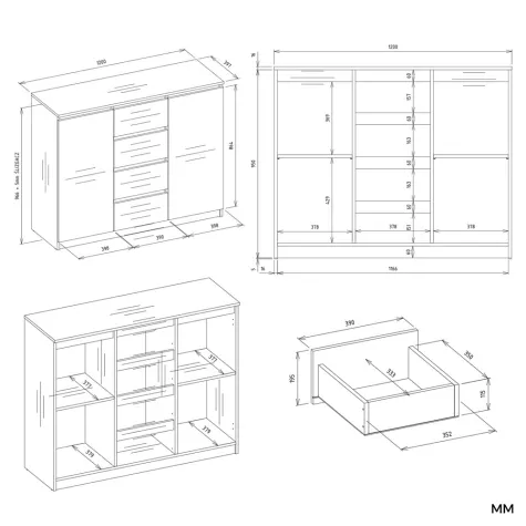 Komoda Malwa 2D4S 120 KASZMIR BEŻ-10