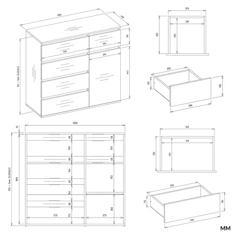Komoda Malwa 1D5S BIAŁY-8