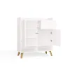 Komoda COLIN Szafka 2 Drzwi 1 Szuflada Z Nóżkami BIAŁY-9