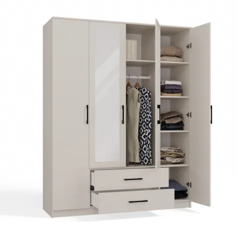 Szafa Romana 160 X 205 LUSTRO KASZMIR BEŻ-6