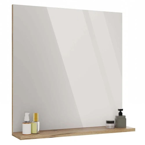 LUSTRO ŁAZIENKOWE Z PÓŁKĄ TIGO 60x61,5 CM DĄB EVOKE DO ŁAZIENKI PRZEDPOKOJU-1