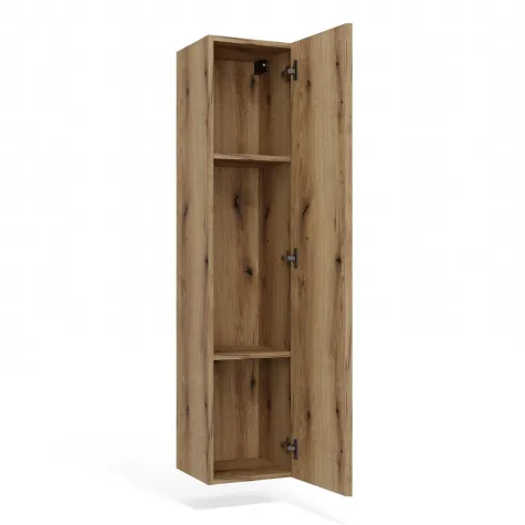 SZAFKA ŁAZIENKOWA WISZĄCA SŁUPEK REGAŁ TIGO 1D DĄB EVOKE RYFLOWANY FRONT-13