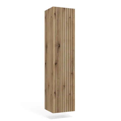 SZAFKA ŁAZIENKOWA WISZĄCA SŁUPEK REGAŁ TIGO 1D DĄB EVOKE RYFLOWANY FRONT-14