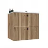 SZAFKA POD UMYWALKĘ TIGO 60 2S DĄB EVOKE RYFLOWANY FRONT + UMYWALKA-1