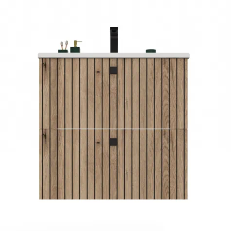 SZAFKA POD UMYWALKĘ TIGO 60 2S DĄB EVOKE RYFLOWANY FRONT + UMYWALKA-14