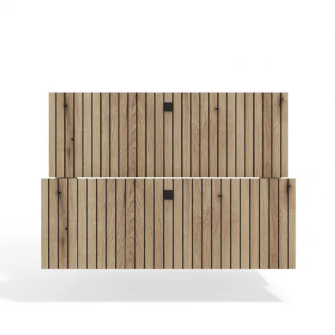 SZAFKA POD UMYWALKĘ TIGO 80 2S DĄB EVOKE 2 SZUFLADY RYFLOWANY FRONT WISZĄCA-14