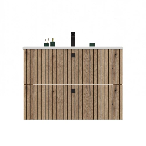 SZAFKA POD UMYWALKĘ TIGO 80 2S DĄB EVOKE RYFLOWANY FRONT + UMYWALKA-13