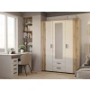 SZAFA AVA 150 CM LUSTRO 2 SZUFLADY RYFLOWANY FRONT DĄB EVOKE KASZMIR BEŻ-4