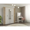 SZAFA AVA 150 CM LUSTRO 2 SZUFLADY RYFLOWANY FRONT DĄB EVOKE KASZMIR BEŻ-6