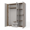 SZAFA AVA 150 CM LUSTRO 2 SZUFLADY RYFLOWANY FRONT DĄB EVOKE KASZMIR BEŻ-9