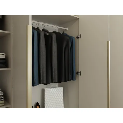 SZAFA SENSO 4D 200 CM 4 DRZWI ZŁOTE UCHWYTY DO SALONU SYPIALNI KASZMIR BEŻ-6