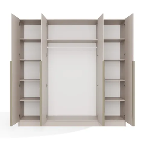 SZAFA SENSO 4D 200 CM 4 DRZWI ZŁOTE UCHWYTY DO SALONU SYPIALNI KASZMIR BEŻ-9