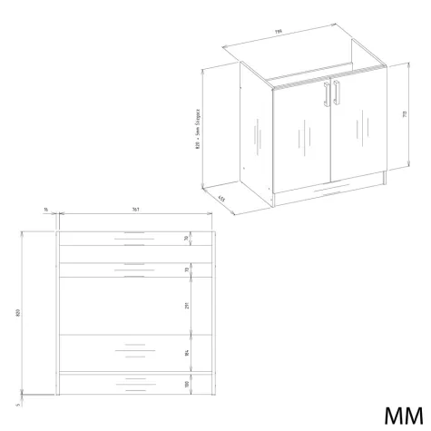 Szafka Kuchenna Dolna KATIA D-80 DĄB ARTISAN-8