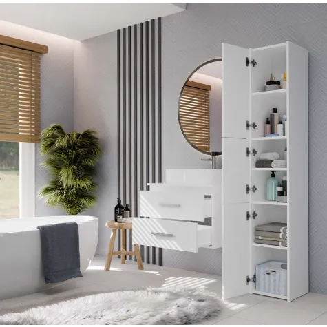 SZAFKA POD UMYWALKĘ NEL 60 ŁAZIENKOWA 2 SZUFLADY BIAŁA-6