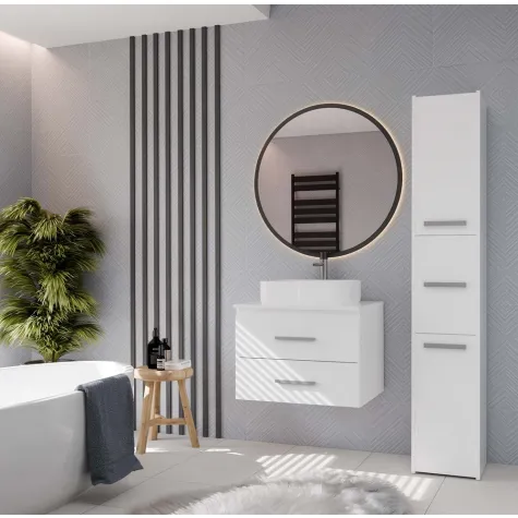 SZAFKA POD UMYWALKĘ NEL 60 ŁAZIENKOWA 2 SZUFLADY BIAŁA-7