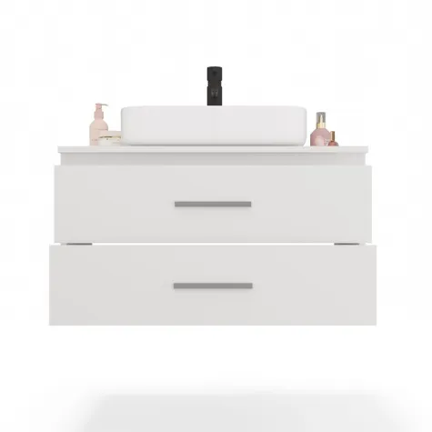 SZAFKA POD UMYWALKĘ NEL 80 ŁAZIENKOWA BIAŁA WISZĄCA 2 SZUFLADY-14