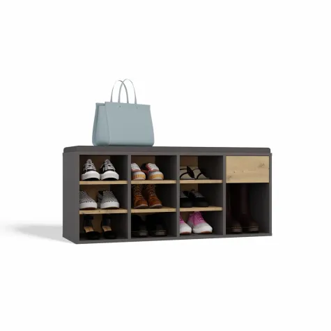 Szafka Na Obuwie Buty Otwarta TALLIN ANTRACYT DĄB ARTISAN Do Przedpokoju-7