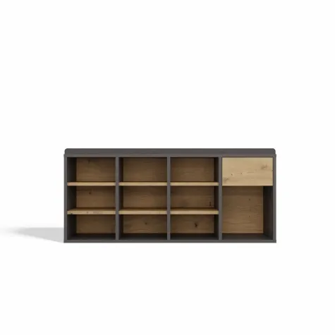 Szafka Na Obuwie Buty Otwarta TALLIN ANTRACYT DĄB ARTISAN Do Przedpokoju-8