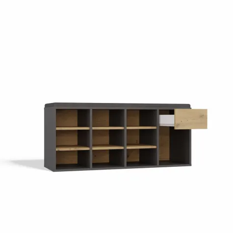 Szafka Na Obuwie Buty Otwarta TALLIN ANTRACYT DĄB ARTISAN Do Przedpokoju-10